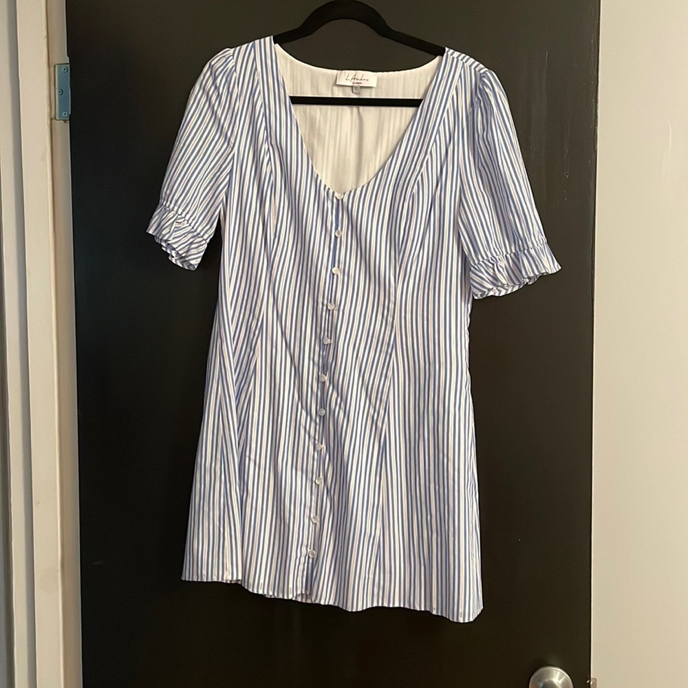 L’Academie Los Angeles Blue and white striped dress